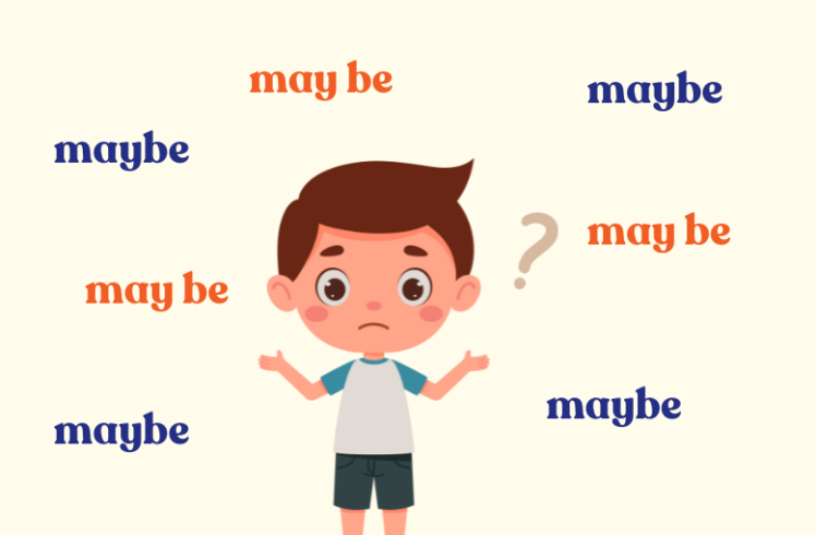 Maybe May Tiếng Anh cho bé: Sự khác biệt giữa Maybe và May be