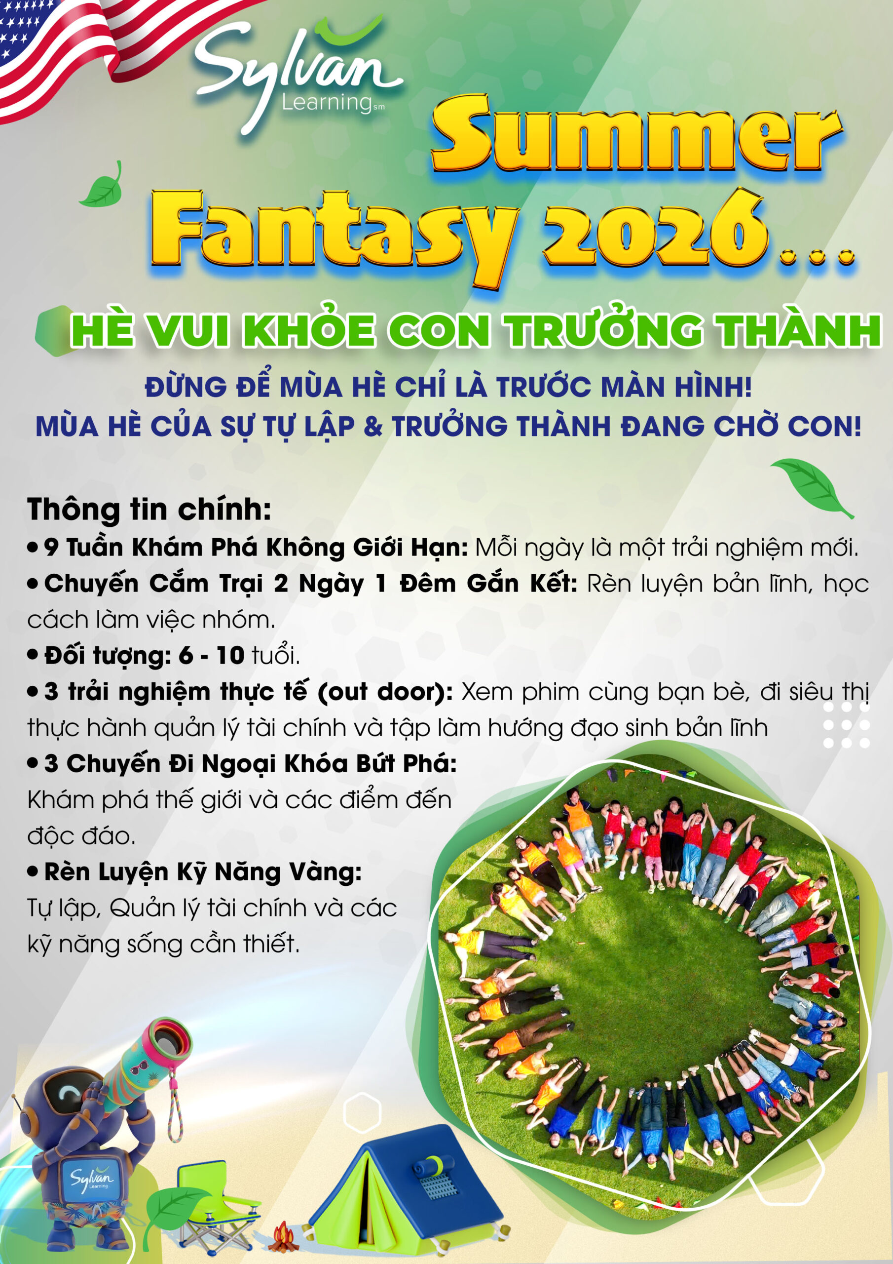 Hoạt động ngoài trời trong chương trình hè cho trẻ em phát triển kỹ năng sống