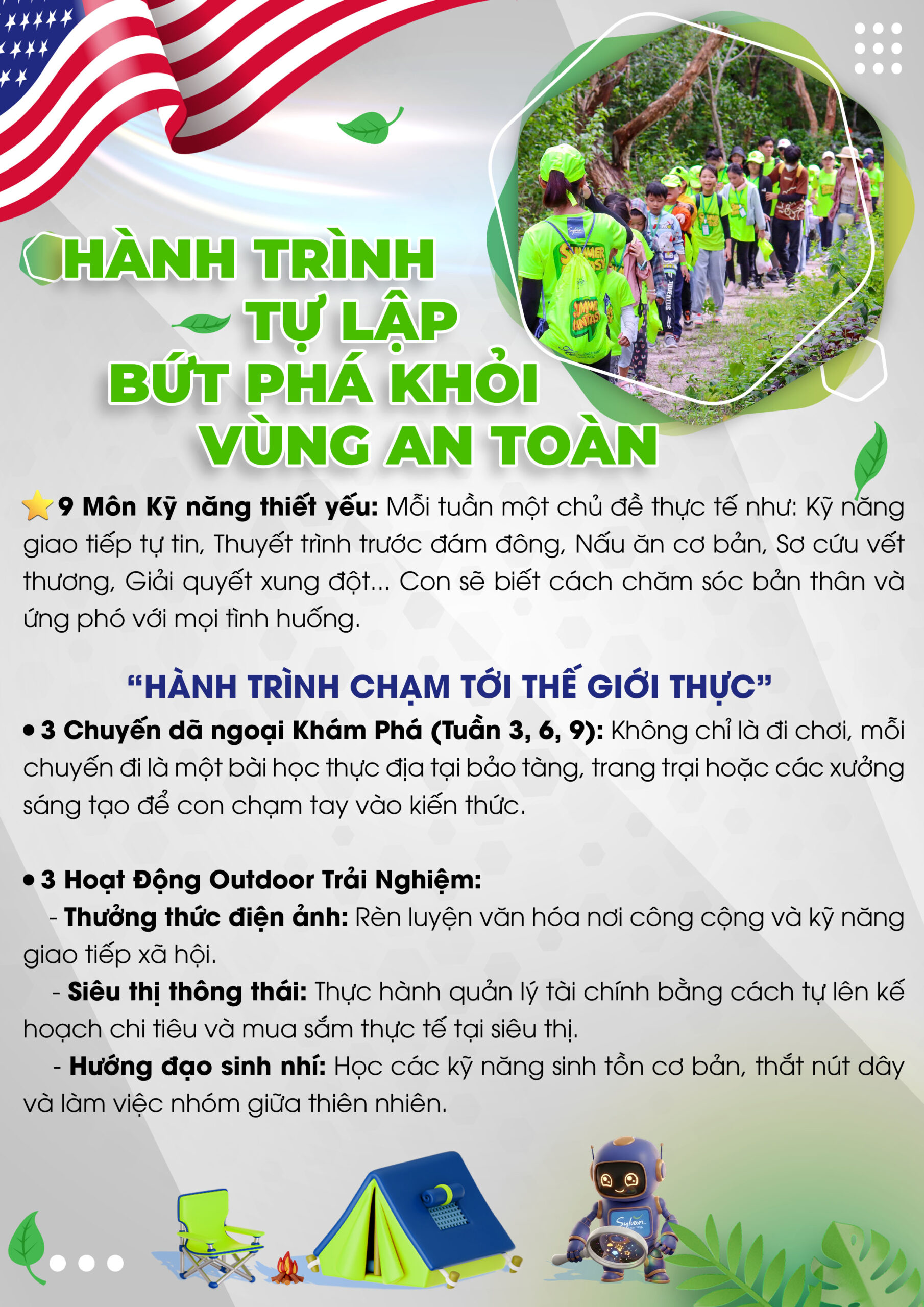 Dã ngoại trải nghiệm thực tế trong chương trình hè cho trẻ em Sylvan 2026
