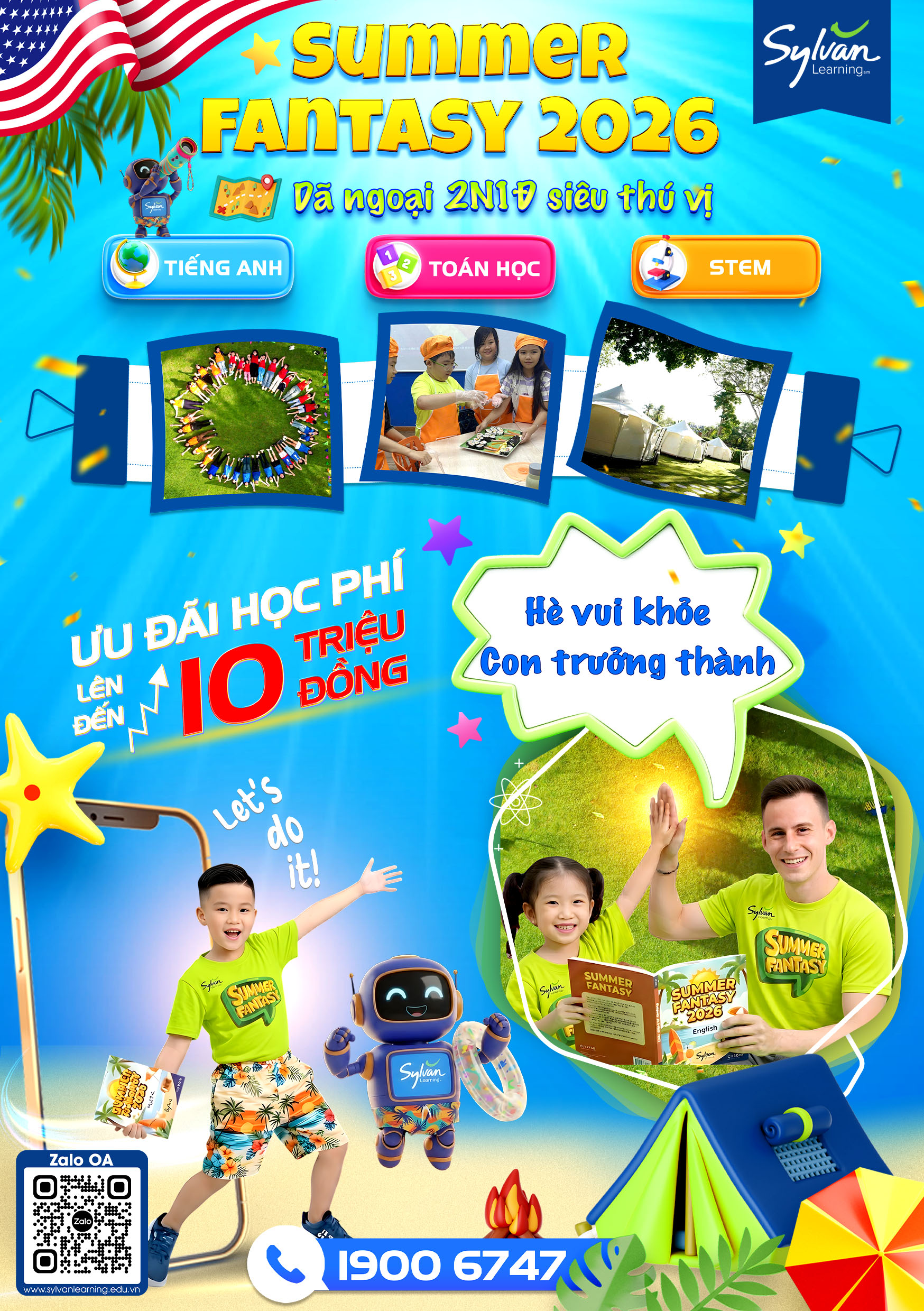 Cắm trại 2 ngày 1 đêm trong chương trình hè cho trẻ em Sylvan 2026