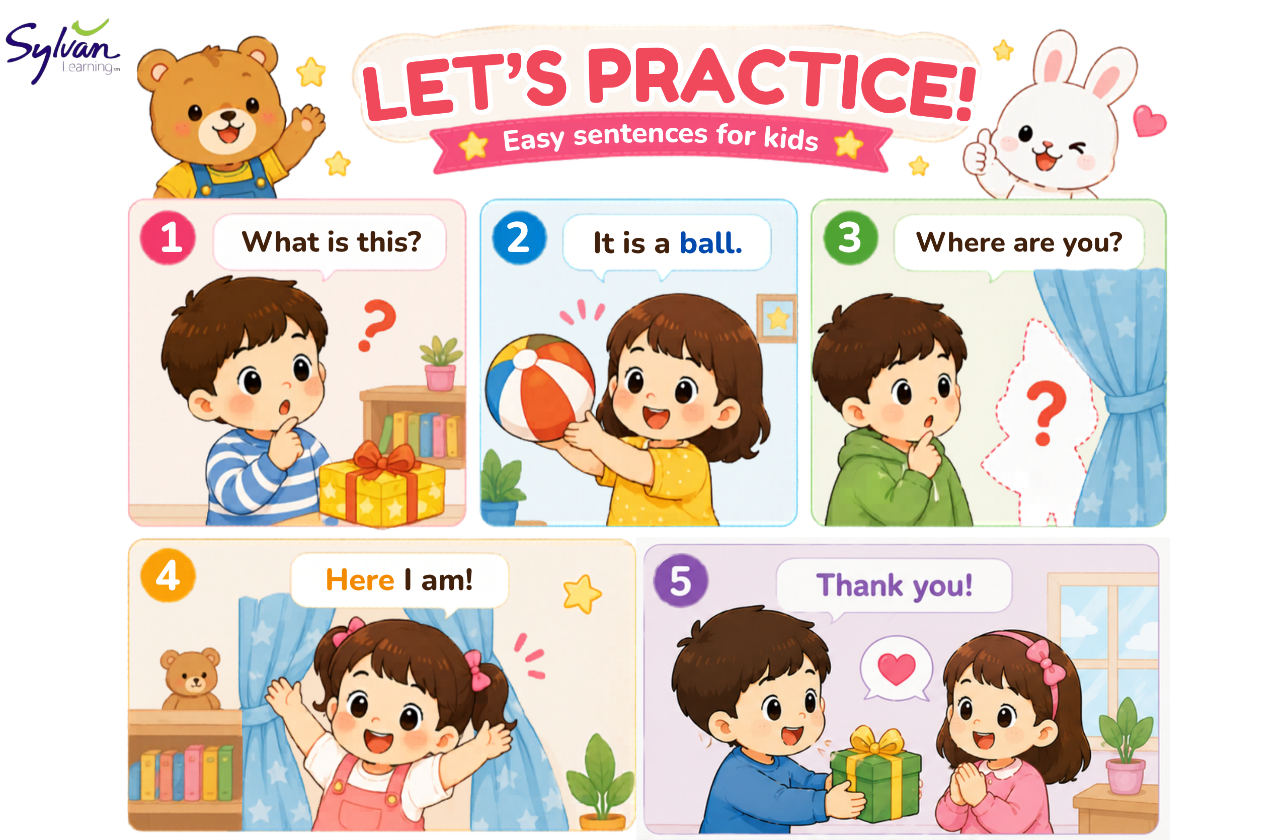 Mẫu câu tiếng Anh cho bé 3 tuổi luyện phản xạ cho bé